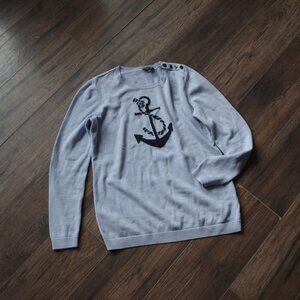 Cute Ladies Anchor Sweater By Talbots